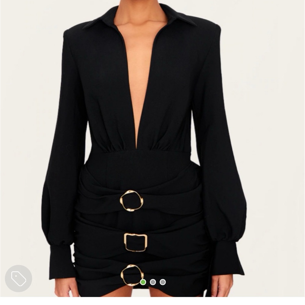 Elegant Black Dress with Gold Accents